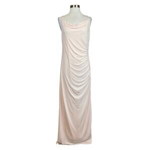 Lisa & Lucy Sleeveless Draped Long Evening Gown Pink Size 12 Formal Maxi Dress